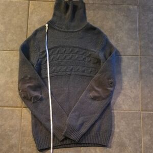 Men's Turtleneck Sweater with Elbow Patches